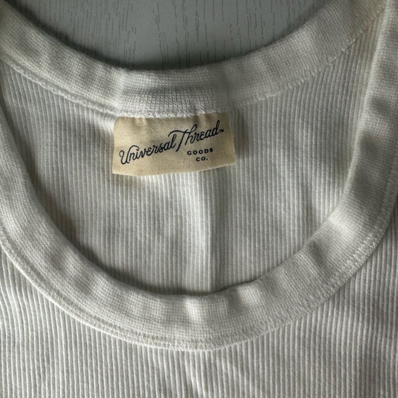 Universal Thread Cream Ribbed Tank Top - Picture 3 of 3